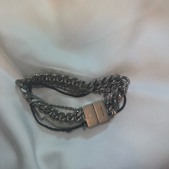 Saint Laurent Bracelet Silver and Cotton Chain - Picture 8 of 8